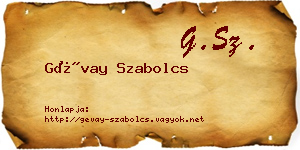 Gévay Szabolcs névjegykártya